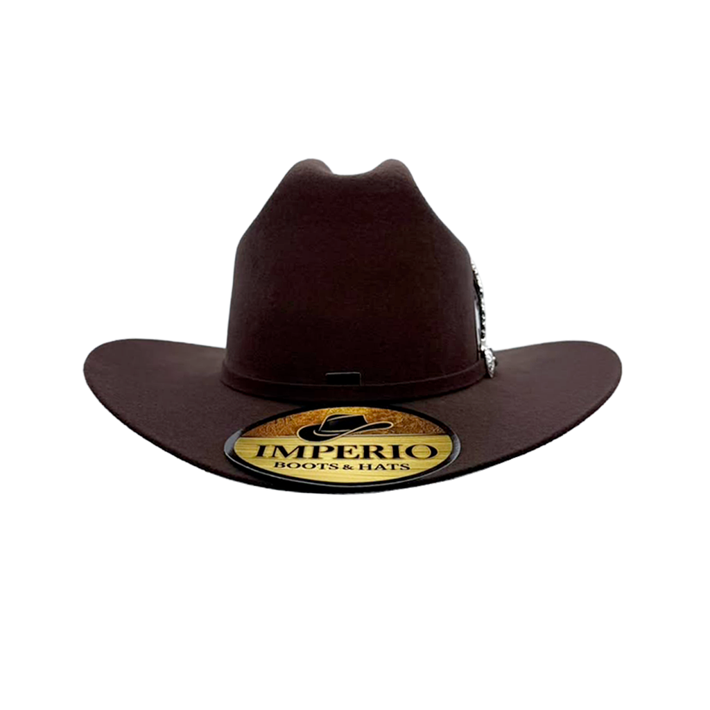 Texana Imperio® 100X Chocolate – Lana Fina con Ala Plana 8 cm