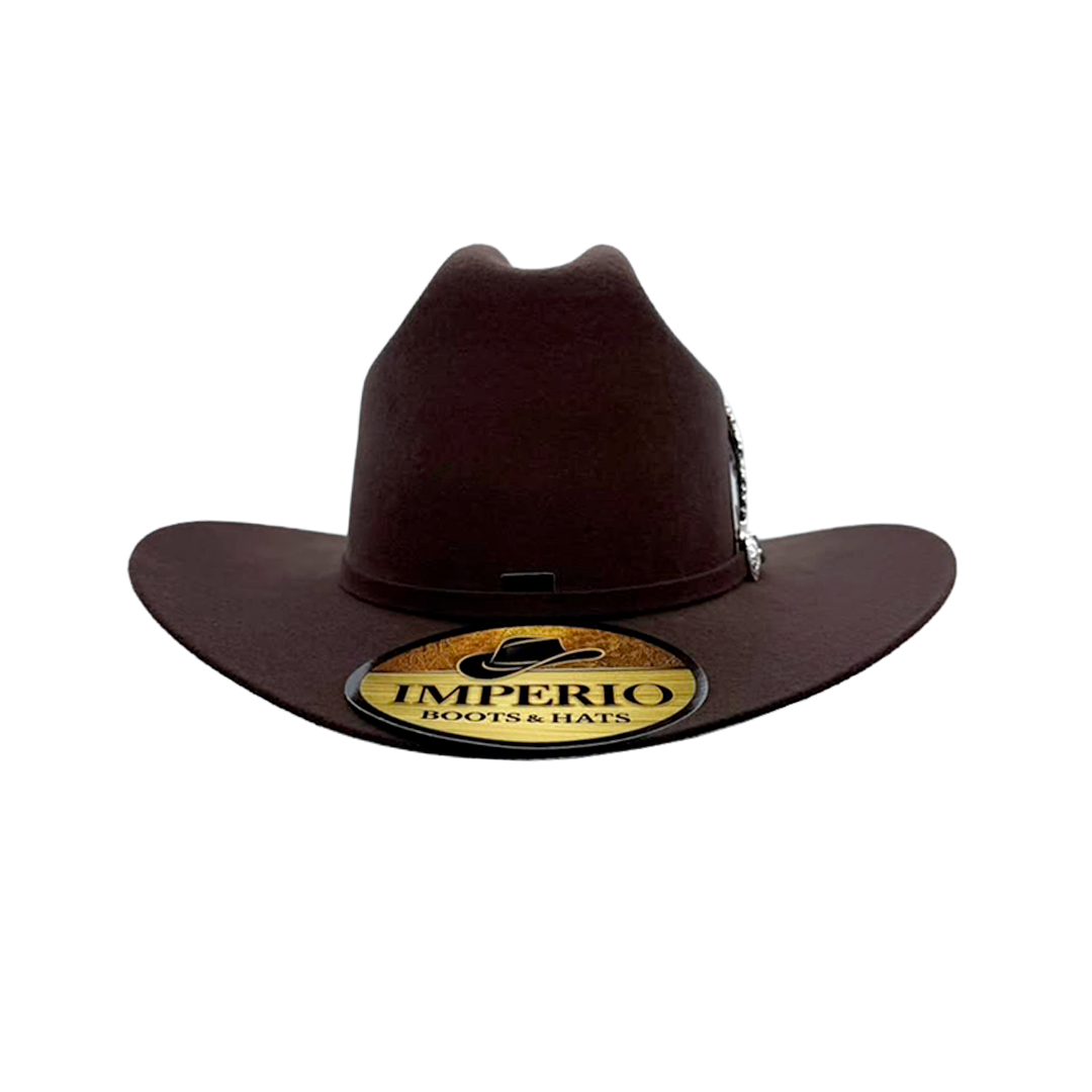 Texana Imperio® 100X Chocolate – Lana Fina con Ala Plana 8 cm