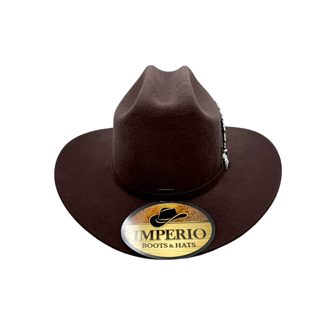 Texana Imperio® 100X Chocolate – Lana Fina con Ala Plana 8 cm