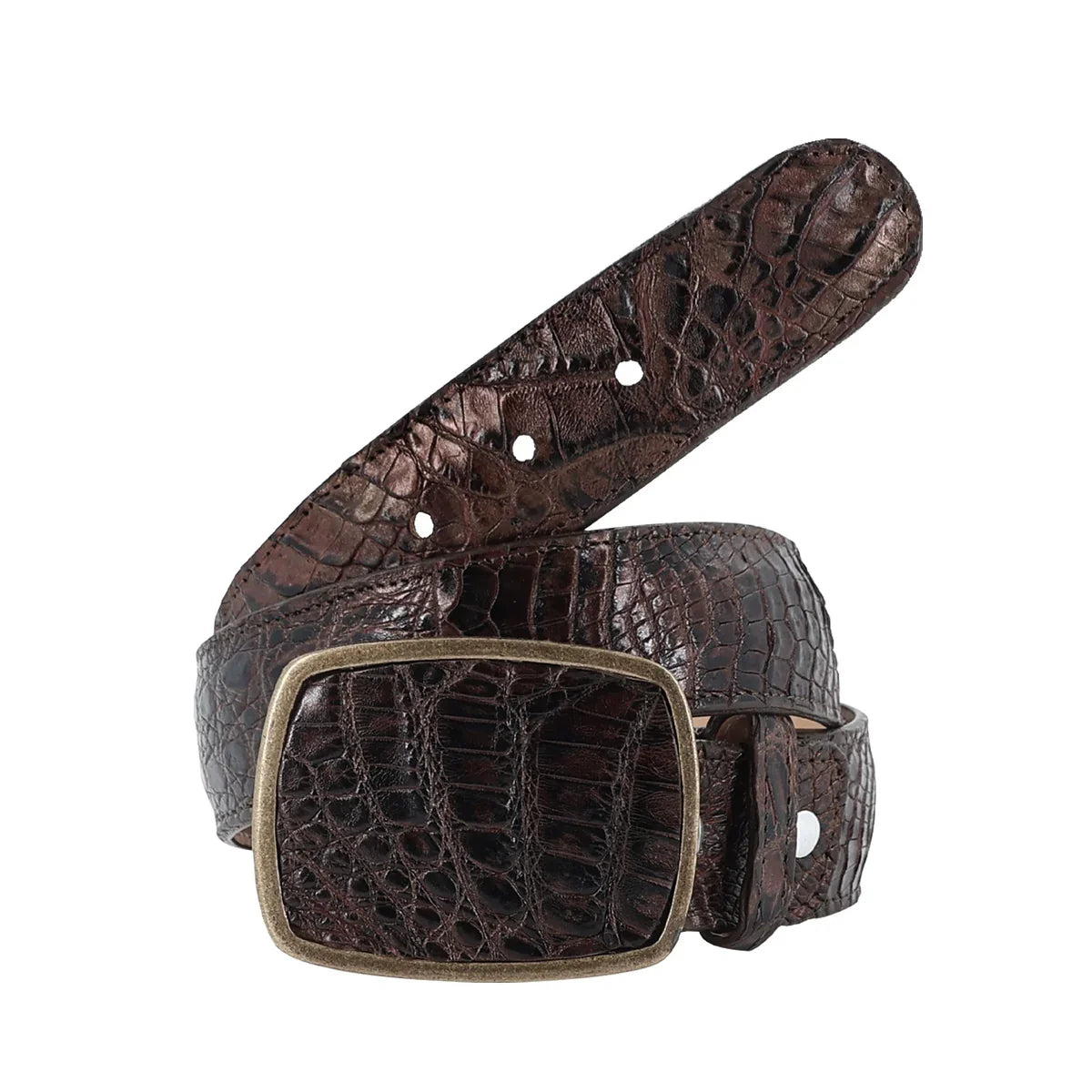 CINTO HOMBRE COCODRILO TABACO
